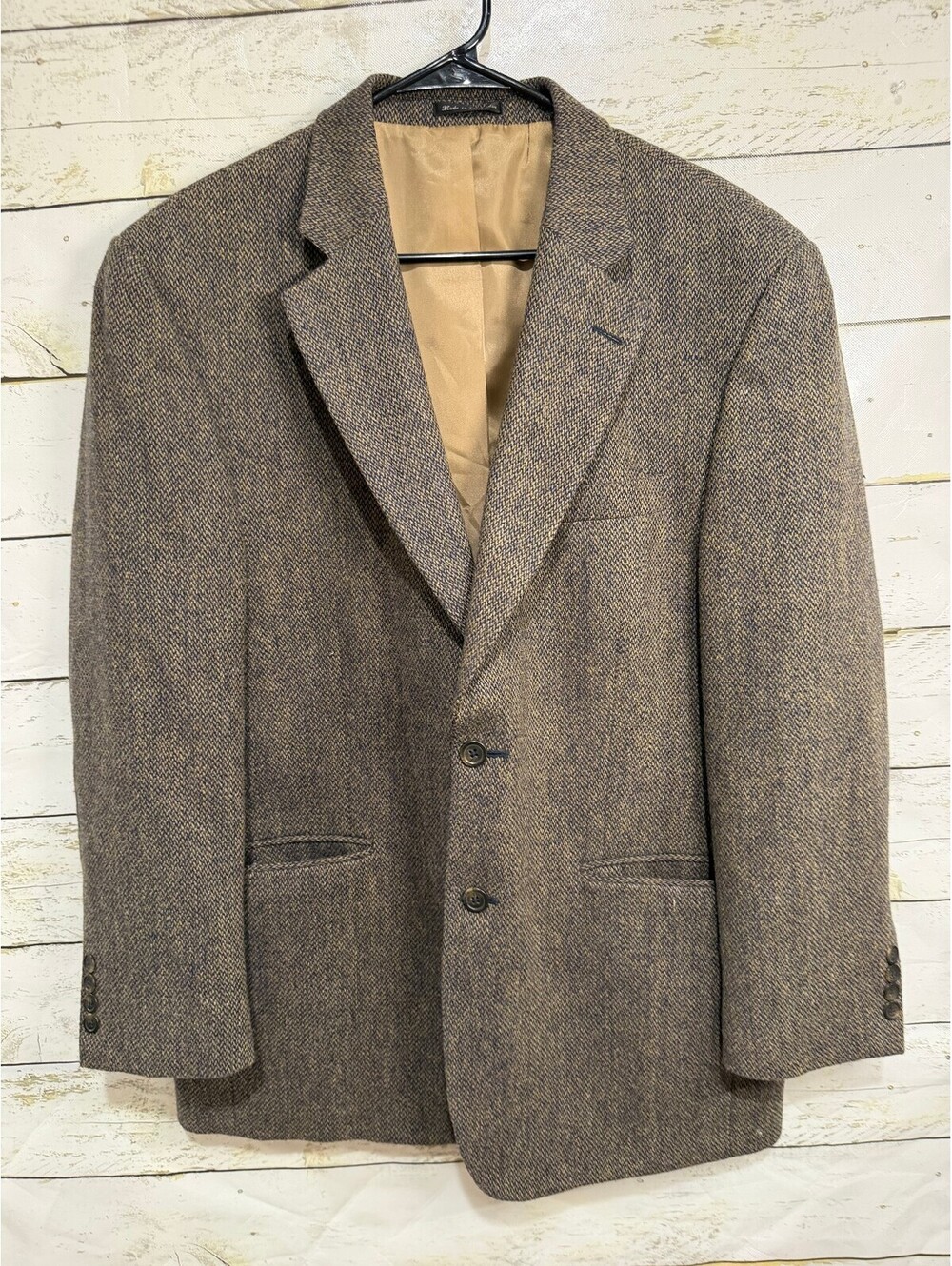 Lacrosse Men's Herringbone Suit Jacket Size 42R 100% Wool Blazer